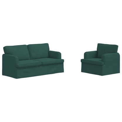 vidaXL Sofa 2 pcs Dunkelgrün 162 x 80 x 85 cm Stoff