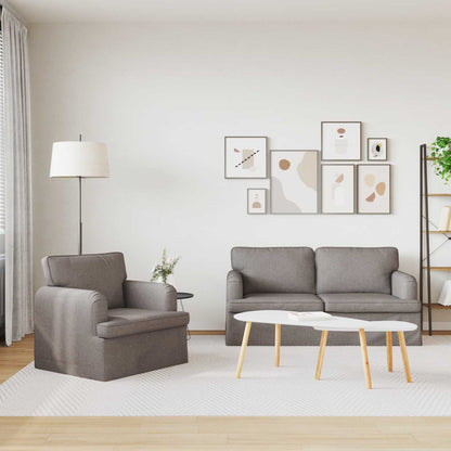 vidaXL Sofa 2 pcs Taupe 162 x 80 x 85 cm Stoff
