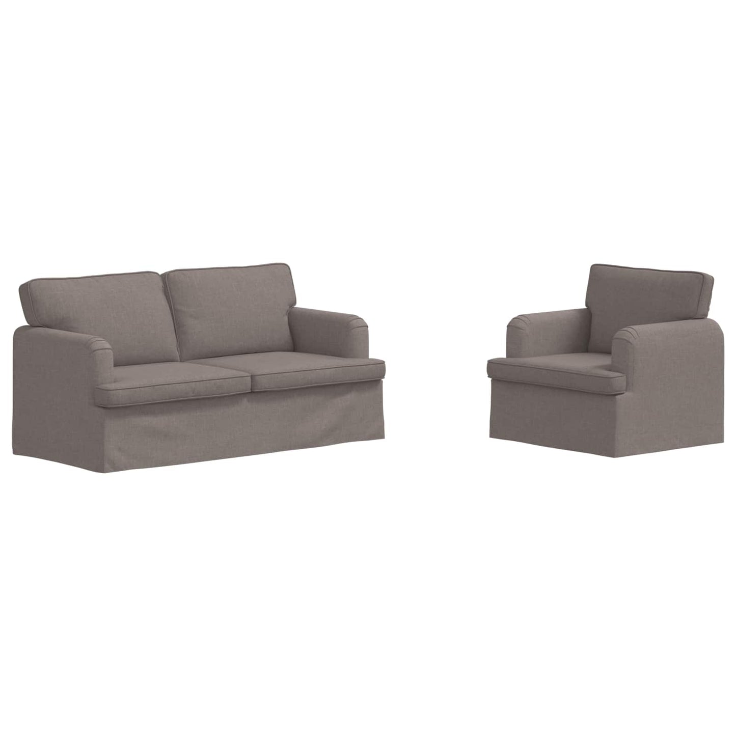 vidaXL Sofa 2 pcs Taupe 162 x 80 x 85 cm Stoff