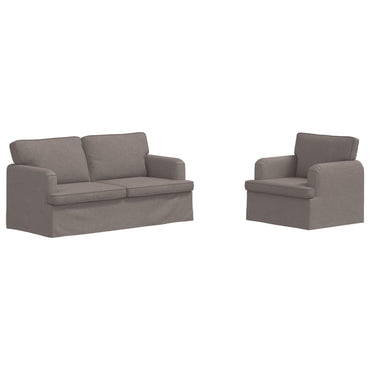 vidaXL Sofa 2 pcs Taupe 162 x 80 x 85 cm Stoff