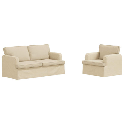 vidaXL Sofa 2 pcs Creme 162 x 80 x 85 cm Stoff