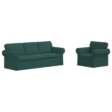 vidaXL Sofa 2 pcs Dunkelgrün 215 x 82 x 80 cm Stoff