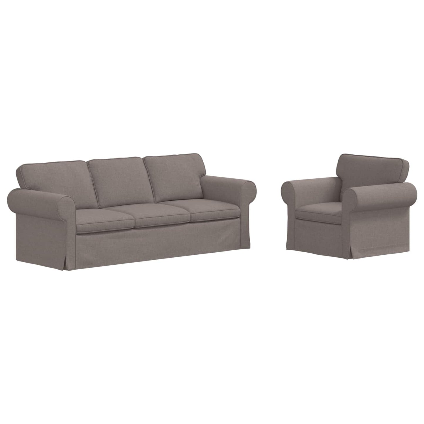 vidaXL Sofa 2 pcs Taupe 215 x 82 x 80 cm Stoff