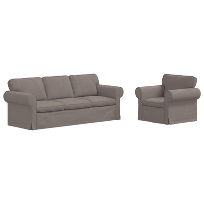 vidaXL Sofa 2 pcs Taupe 215 x 82 x 80 cm Stoff