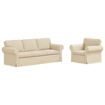 vidaXL Sofa 2 pcs Creme 215 x 82 x 80 cm Stoff