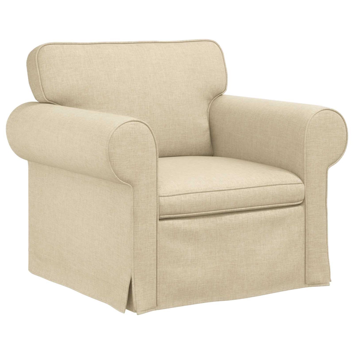 Sofa Set 2 pcs Creme 215 x 82 x 80 cm Stoff