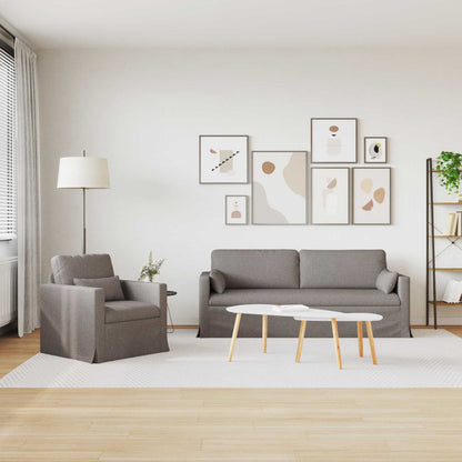 vidaXL Sofa 2 pcs Taupe 198 x 78 x 80 cm Stoff