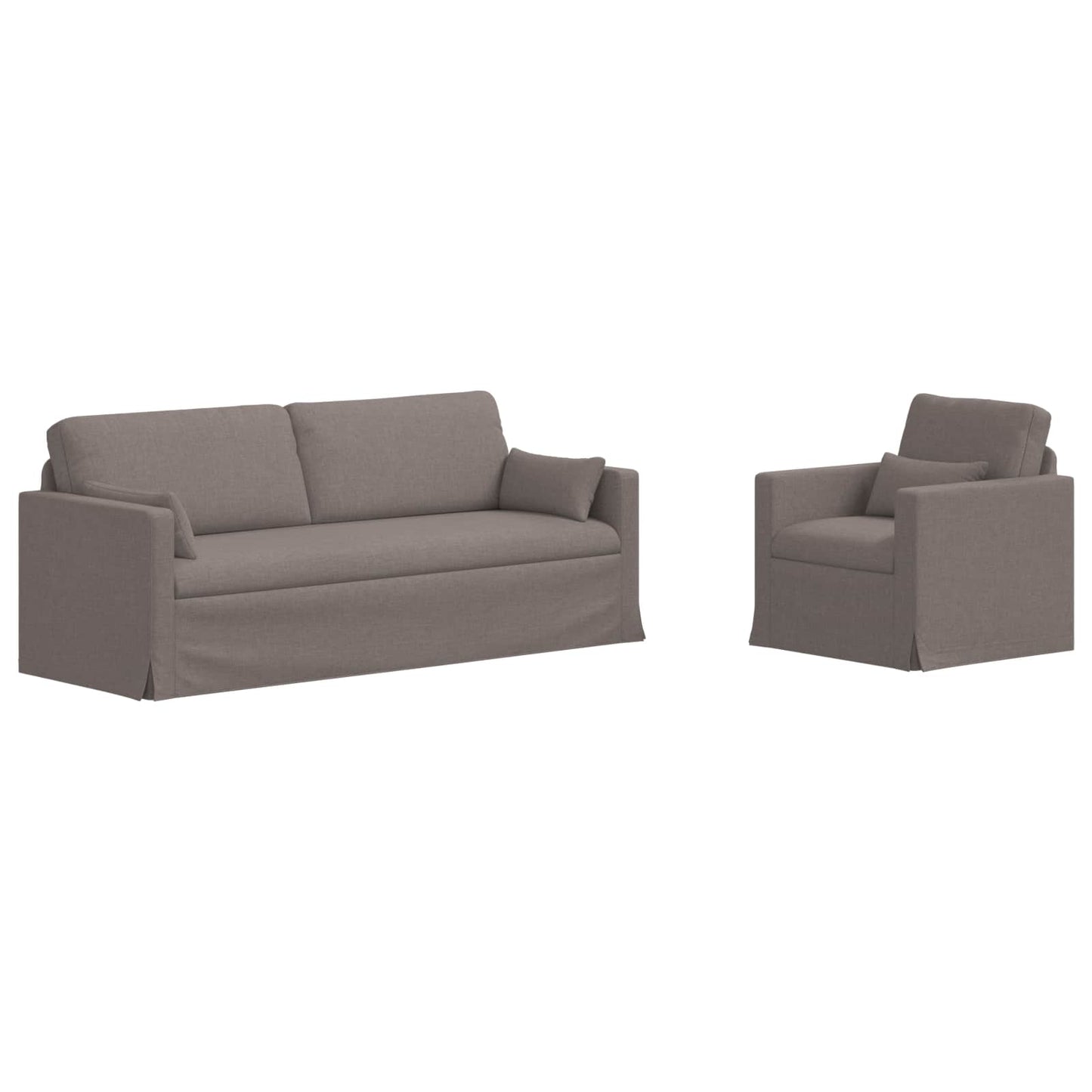 vidaXL Sofa 2 pcs Taupe 198 x 78 x 80 cm Stoff