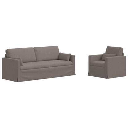 vidaXL Sofa 2 pcs Taupe 198 x 78 x 80 cm Stoff