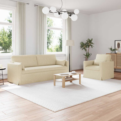 vidaXL Sofa 2 pcs Creme 198 x 78 x 80 cm Stoff