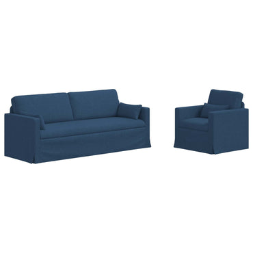 vidaXL Sofa 2 pcs Blau 198 x 78 x 80 cm Stoff