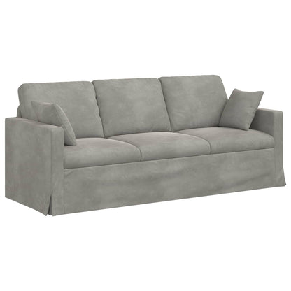 vidaXL Sofa 2 pcs Hellgrau 198 x 78 x 80 cm Samt