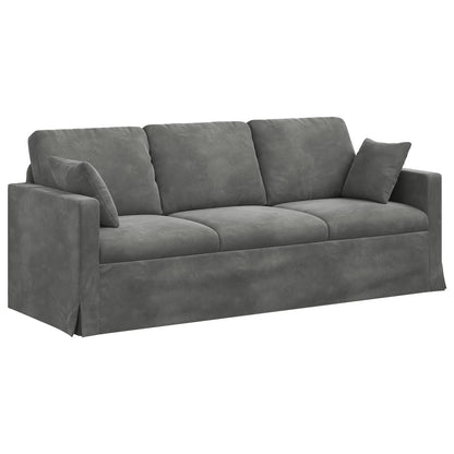vidaXL Sofa 2 pcs Dunkelgrau 198 x 78 x 80 cm Samt