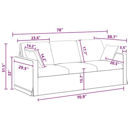 vidaXL Sofa 2 pcs Dunkelgrau 198 x 78 x 80 cm Samt