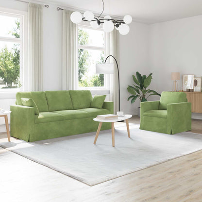 vidaXL Sofa 2 pcs Hellgrün 198 x 78 x 80 cm Samt