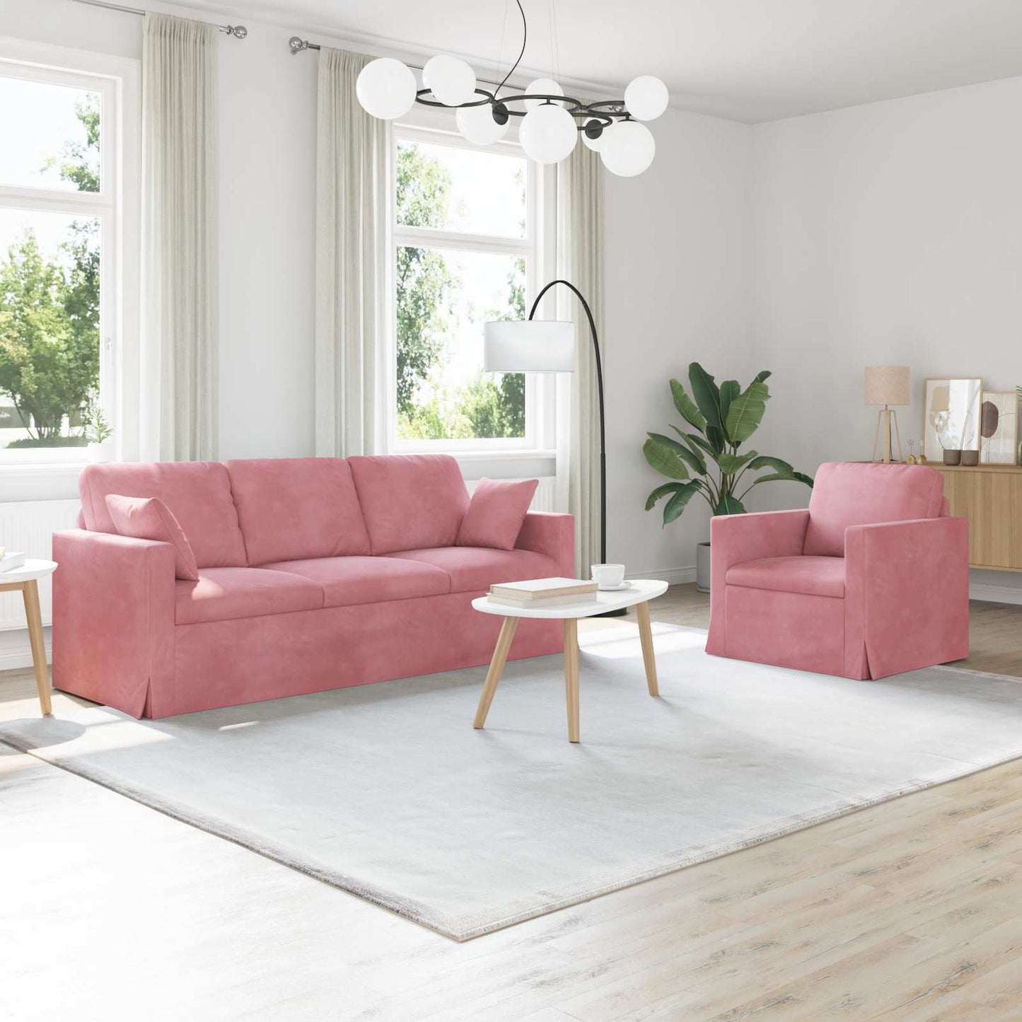Sofa Set 2 pcs Rosa 198 x 78 x 80 cm Samt