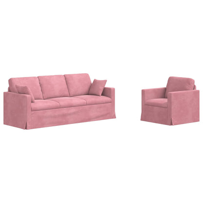 Sofa Set 2 pcs Rosa 198 x 78 x 80 cm Samt
