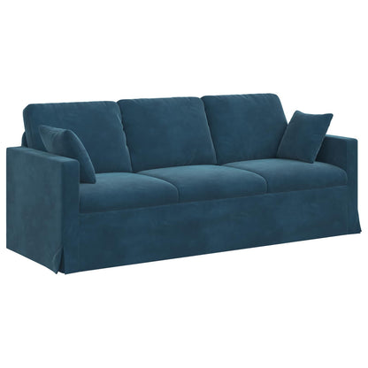 vidaXL Sofa 2 pcs Blau 198 x 78 x 80 cm Samt