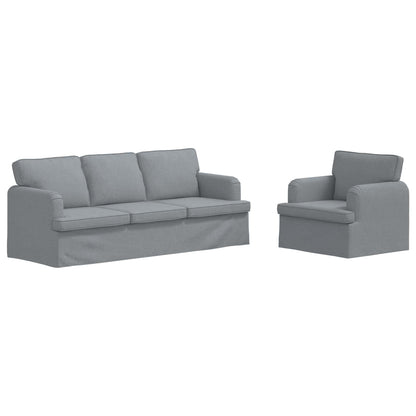 Sofa Set 2 pcs Hellgrau 144 x 80 x 85 cm Stoff