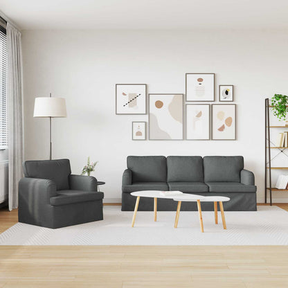 vidaXL Sofa 2 pcs Dunkelgrau 144 x 80 x 85 cm Stoff