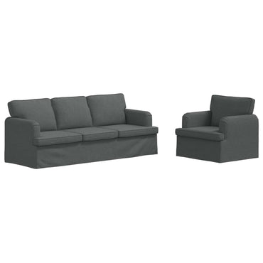 vidaXL Sofa 2 pcs Dunkelgrau 144 x 80 x 85 cm Stoff