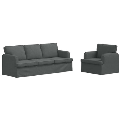 vidaXL Sofa 2 pcs Dunkelgrau 144 x 80 x 85 cm Stoff