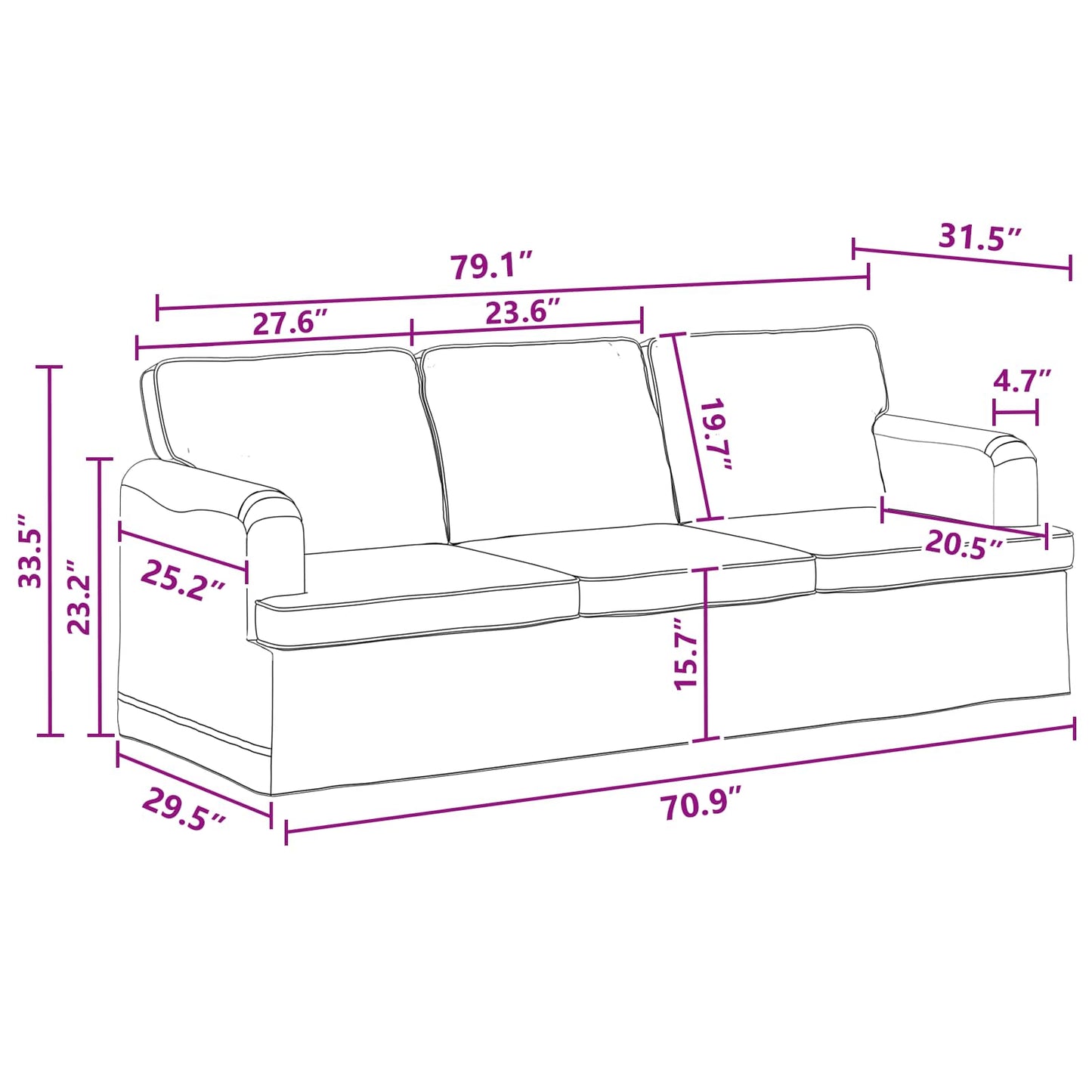 vidaXL Sofa 2 pcs Dunkelgrau 144 x 80 x 85 cm Stoff