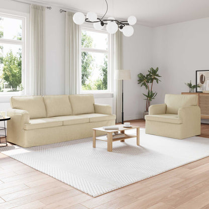 vidaXL Sofa 2 pcs Creme 144 x 80 x 85 cm Stoff