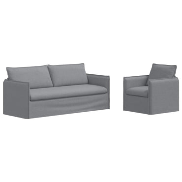 vidaXL Sofa 2 pcs Hellgrau 196 x 82 x 85 cm Stoff