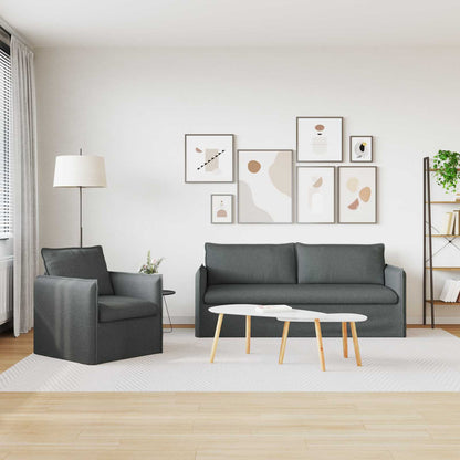 vidaXL Sofa 2 pcs Dunkelgrau 196 x 82 x 85 cm Stoff