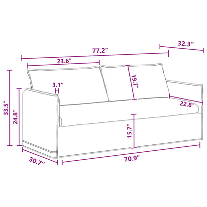 vidaXL Sofa 2 pcs Dunkelgrau 196 x 82 x 85 cm Stoff