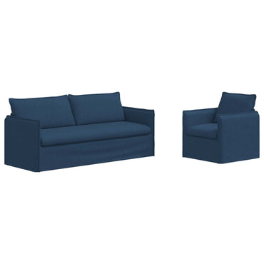 vidaXL Sofa 2 pcs Blau 196 x 82 x 85 cm Stoff