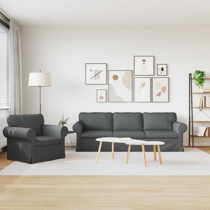 vidaXL Sofa 2 pcs Dunkelgrau 245 x 82 x 80 cm Stoff