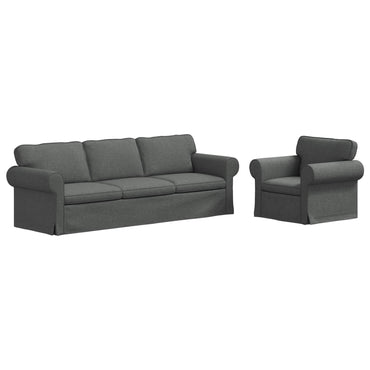 vidaXL Sofa 2 pcs Dunkelgrau 245 x 82 x 80 cm Stoff