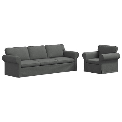 vidaXL Sofa 2 pcs Dunkelgrau 245 x 82 x 80 cm Stoff