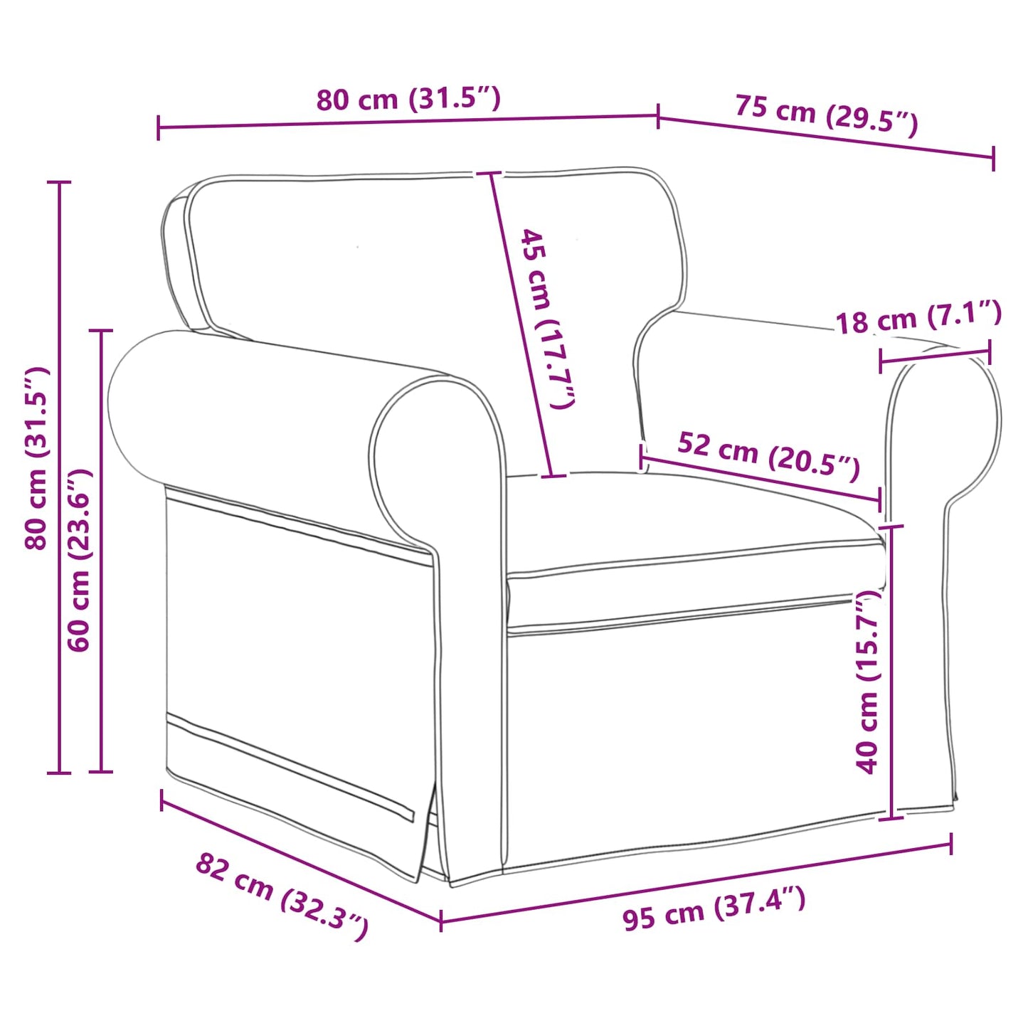 vidaXL Sofa 2 pcs Dunkelgrau 245 x 82 x 80 cm Stoff