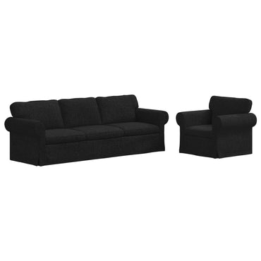 vidaXL Sofa 2 pcs Schwarz 245 x 82 x 80 cm Stoff