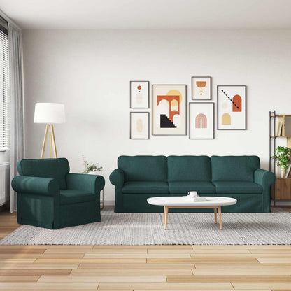 vidaXL Sofa 2 pcs Dunkelgrün 245 x 82 x 80 cm Stoff