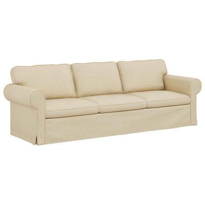 Sofa 2 pcs Creme 245 x 82 x 80 cm Stoff