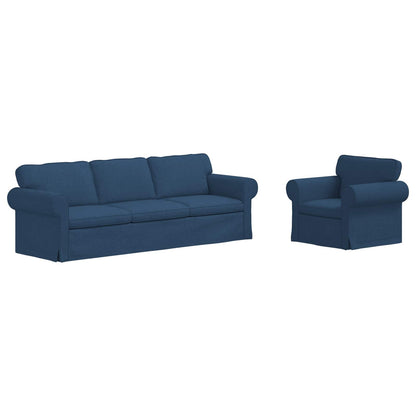 vidaXL Sofa 2 pcs Blau 245 x 82 x 80 cm Stoff