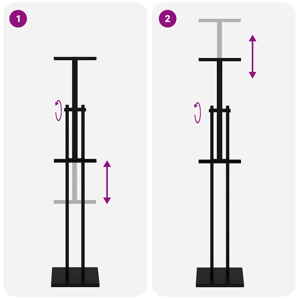 Messestände 2 pcs Schwarz 26,5 x 26,5 x 150 cm Stahl