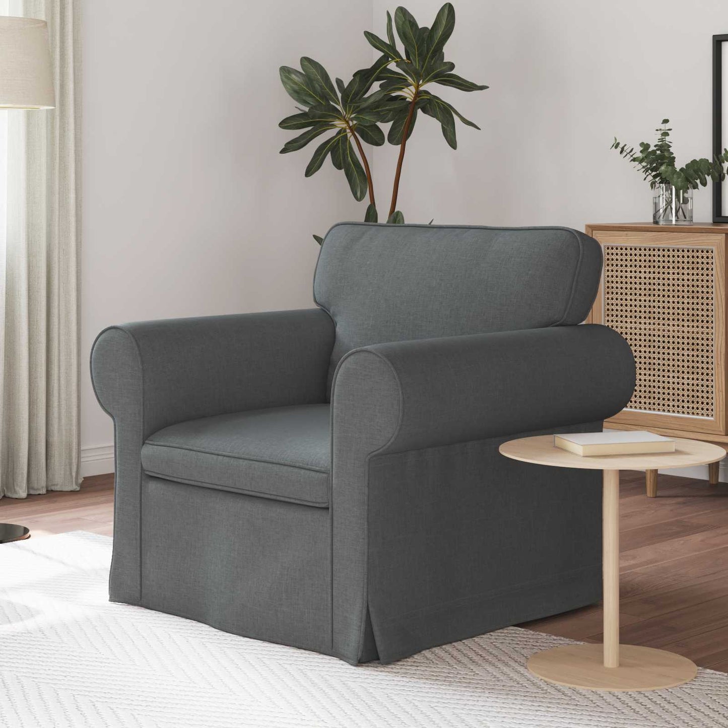 vidaXL Sofa Dunkelgrau 215 x 82 x 80 cm Stoff