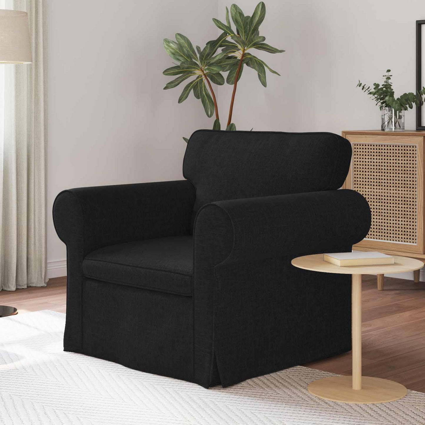 vidaXL Sofa Schwarz 215 x 82 x 80 cm Stoff