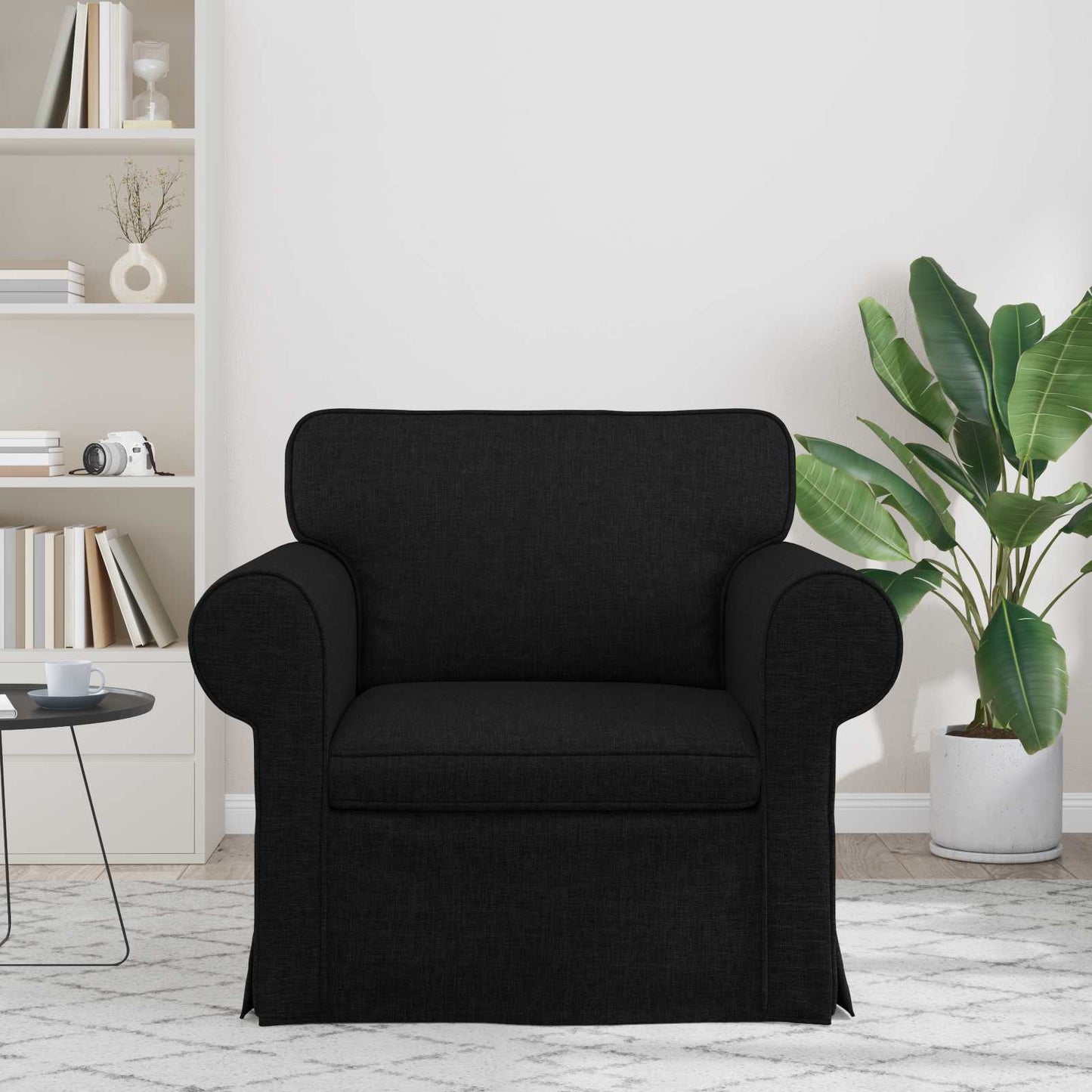 vidaXL Sofa Schwarz 215 x 82 x 80 cm Stoff