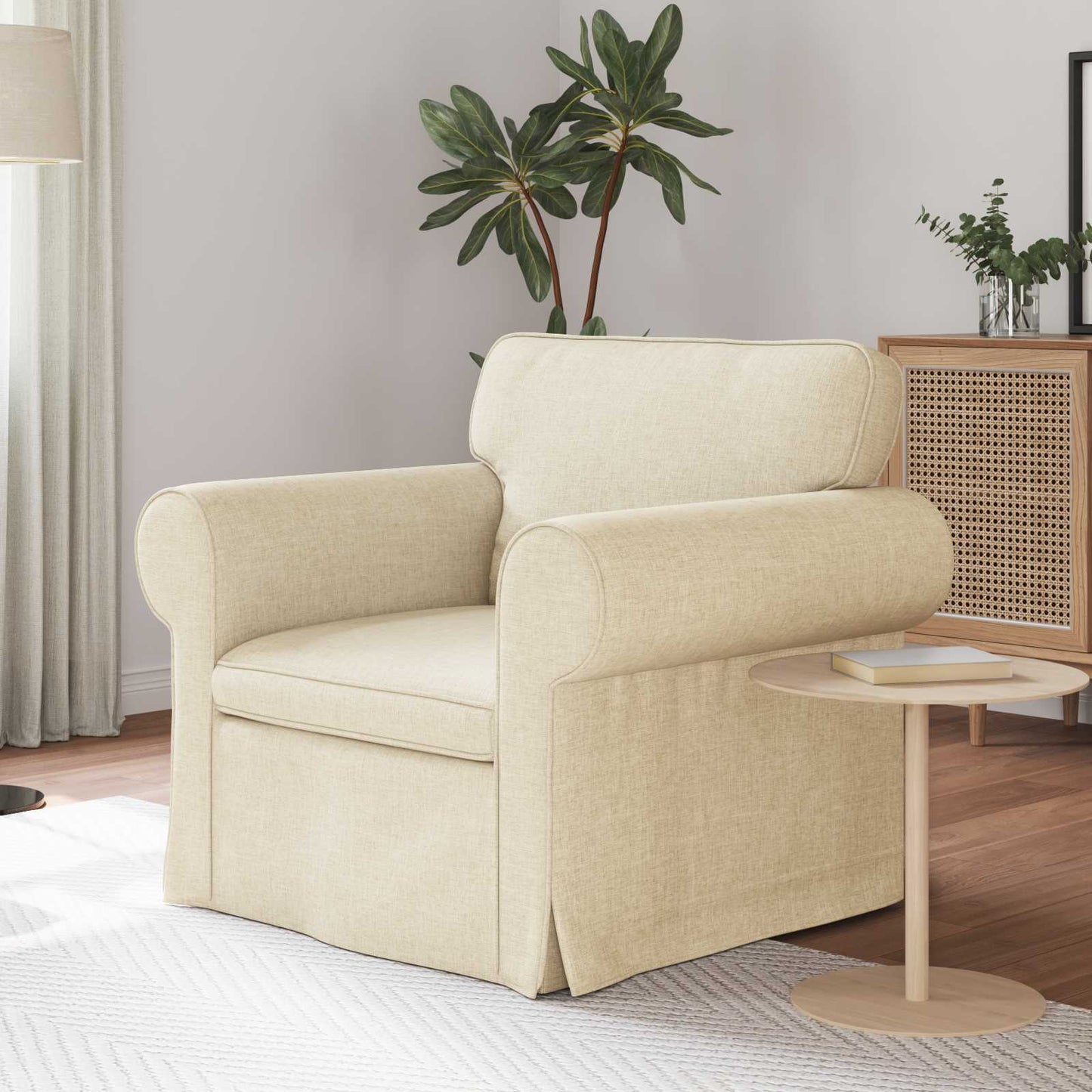 vidaXL Sofa Creme 215 x 82 x 80 cm Stoff