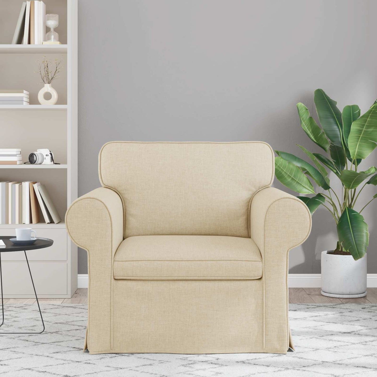 vidaXL Sofa Creme 215 x 82 x 80 cm Stoff