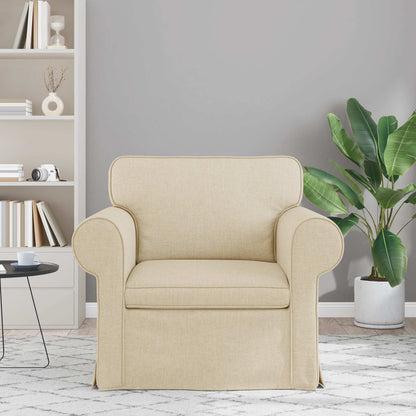 vidaXL Sofa Creme 215 x 82 x 80 cm Stoff