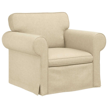 vidaXL Sofa Creme 215 x 82 x 80 cm Stoff