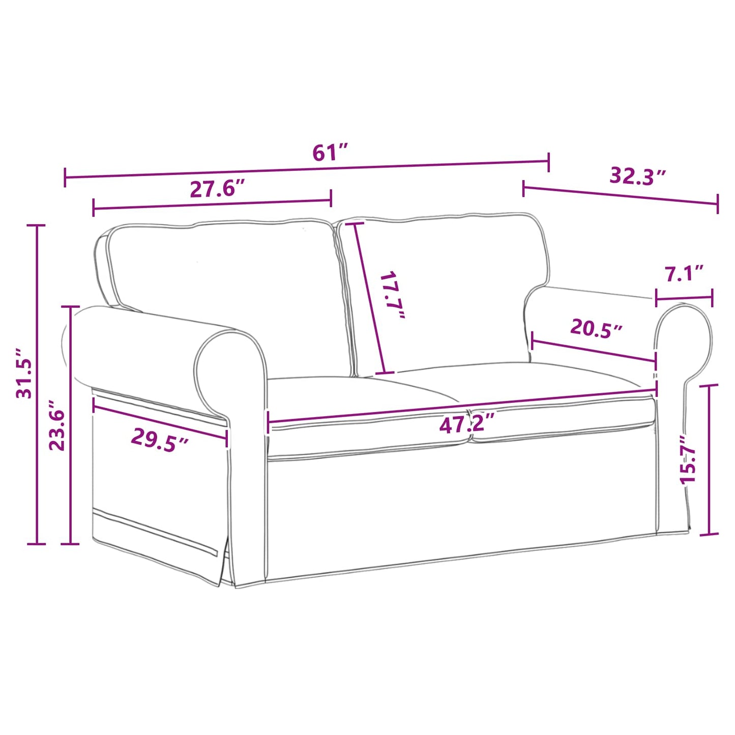 vidaXL Sofa Dunkelgrau 215 x 82 x 80 cm Stoff