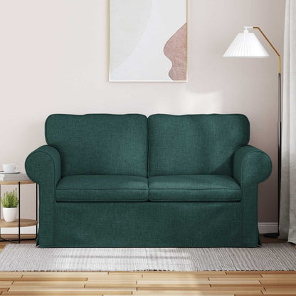 Sofa Dunkelgrün 215 x 82 x 80 cm Stoff
